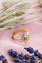 Bague circulaire dorée pierre turquoise - Annaé Paris