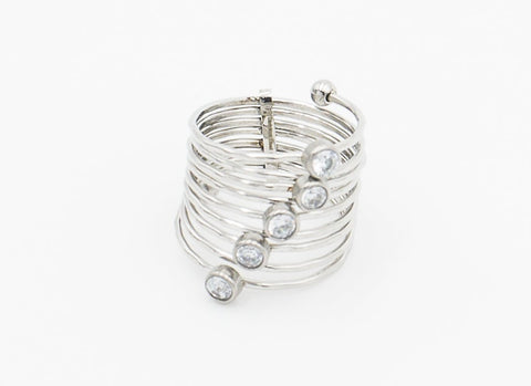Bague multi anneaux à pierres zirconium - Annaé Paris